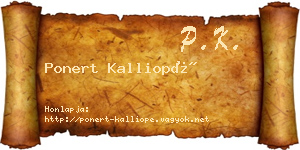 Ponert Kalliopé névjegykártya